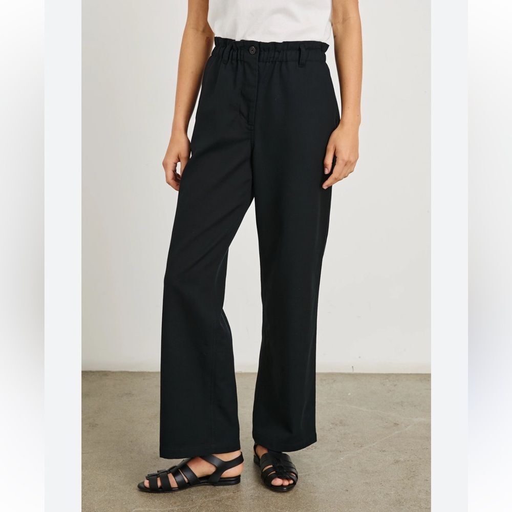 Rails Lira Pant in Black Gathered Waist High Rise Straight Leg size Small